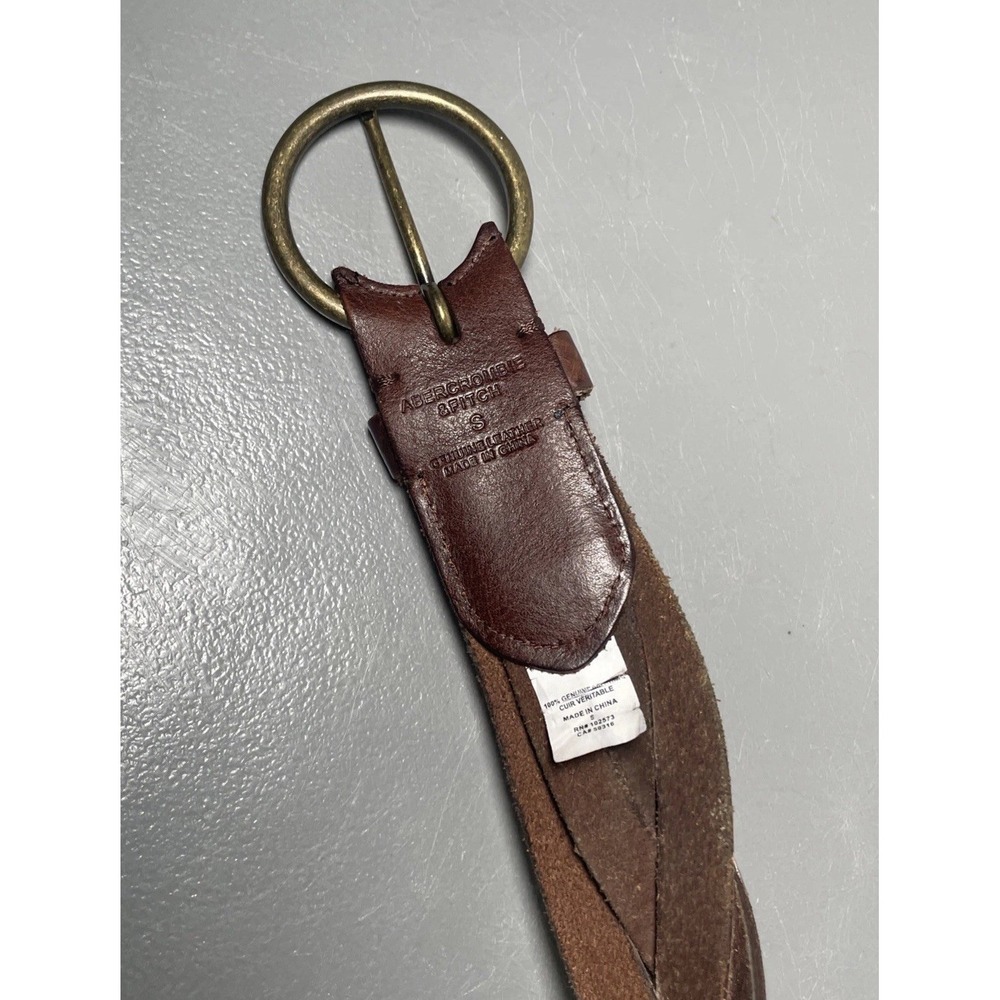 Abercrombie & Fitch Brown Leather  Braided Boho Design Belt S - Picture 4 of 7